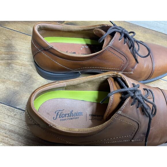 Florsheim Mens Brown Leather Cap Toe Oxford Comfortech Dress Shoes 11568-221 12D main image 7